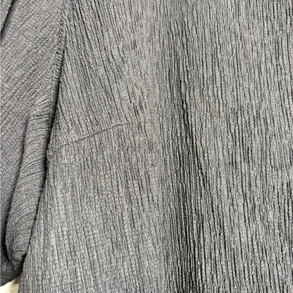 Junonia Black Textured Crinkle Blouse with Embroidered Elbow Length Sleeves. 4X - Picture 4 of 14